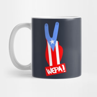 Puerto Rico Wepa Boricua Flag Peace Sign Mug